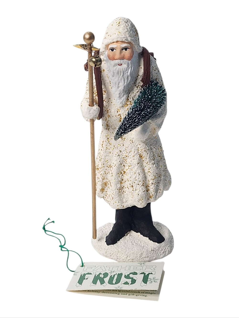 Department 56 Father Frost With Pole & Bundle Of Wood On Back Christmas Figurine